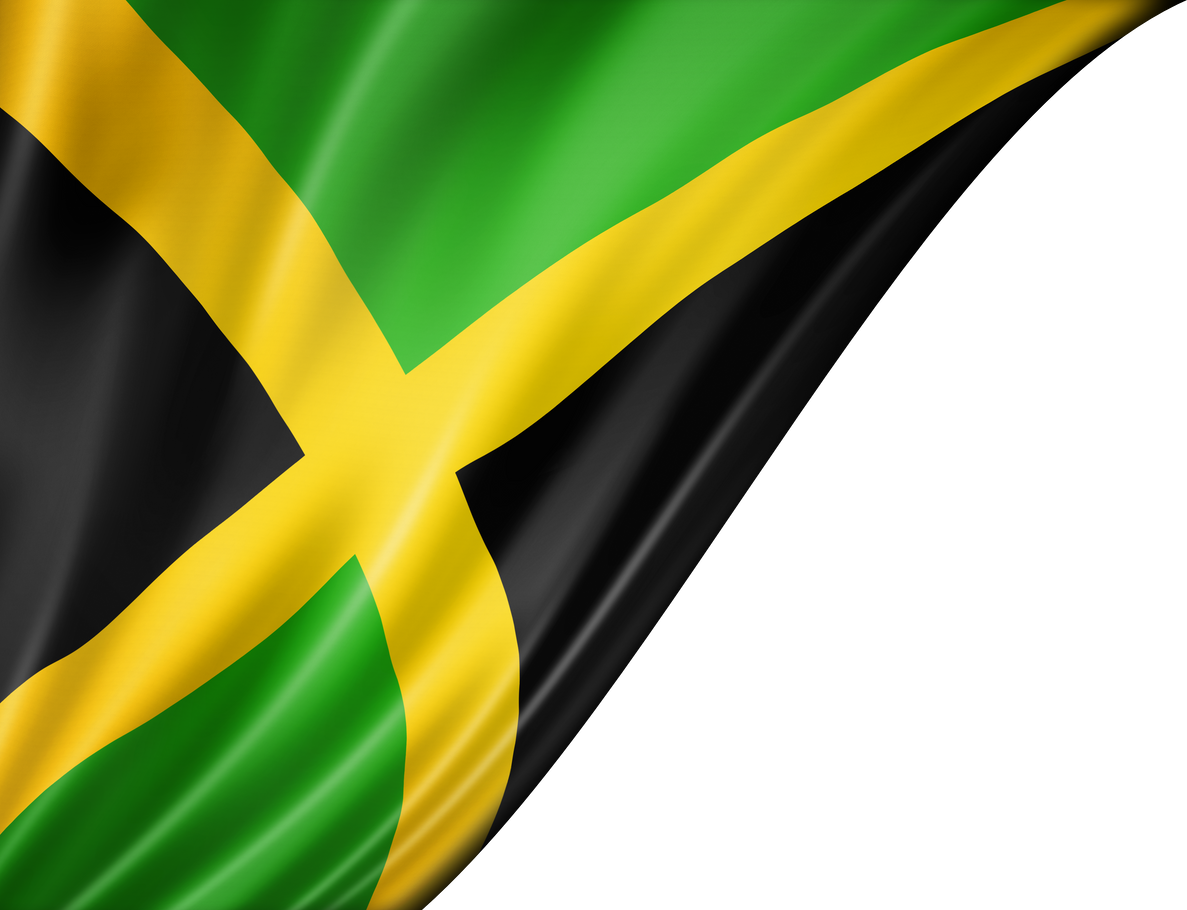 Jamaican flag isolated on white banner